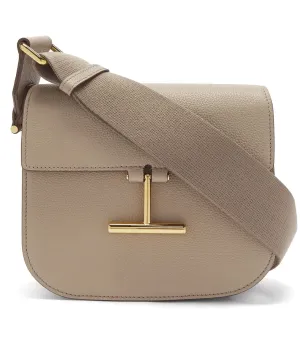 Leather Mini Tara Crossbody in Silk Taupe