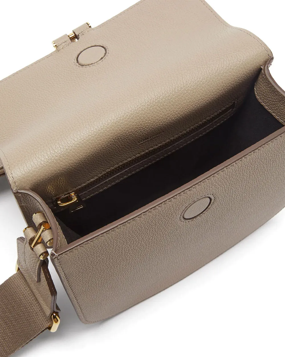 Leather Mini Tara Crossbody in Silk Taupe