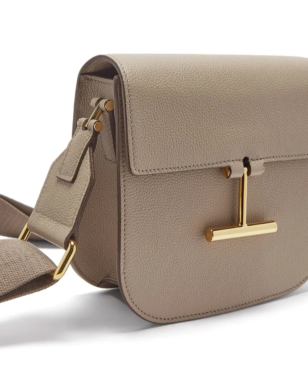 Leather Mini Tara Crossbody in Silk Taupe