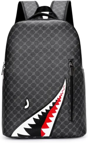 Leisure Shark Backpack Business Large Capacity Men's Campus Outward Travel Bag (D3,Large)