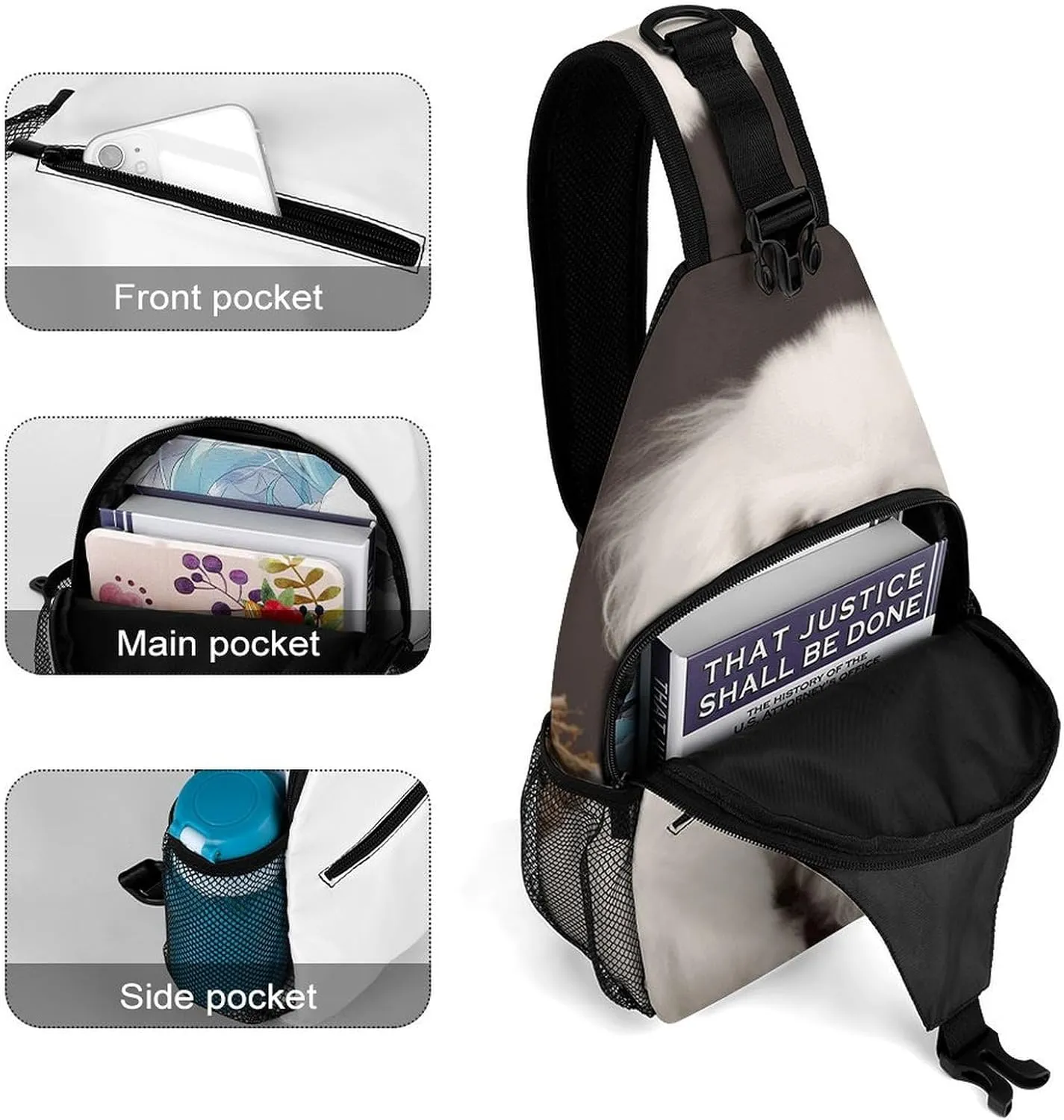 Lightweight Chest Bag Crossbody Bag French Poodle Sling Backpack for Women Men Sports Travel