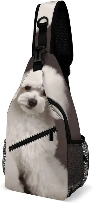 Lightweight Chest Bag Crossbody Bag French Poodle Sling Backpack for Women Men Sports Travel