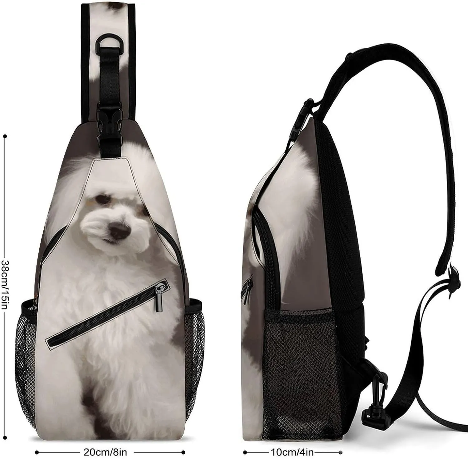 Lightweight Chest Bag Crossbody Bag French Poodle Sling Backpack for Women Men Sports Travel