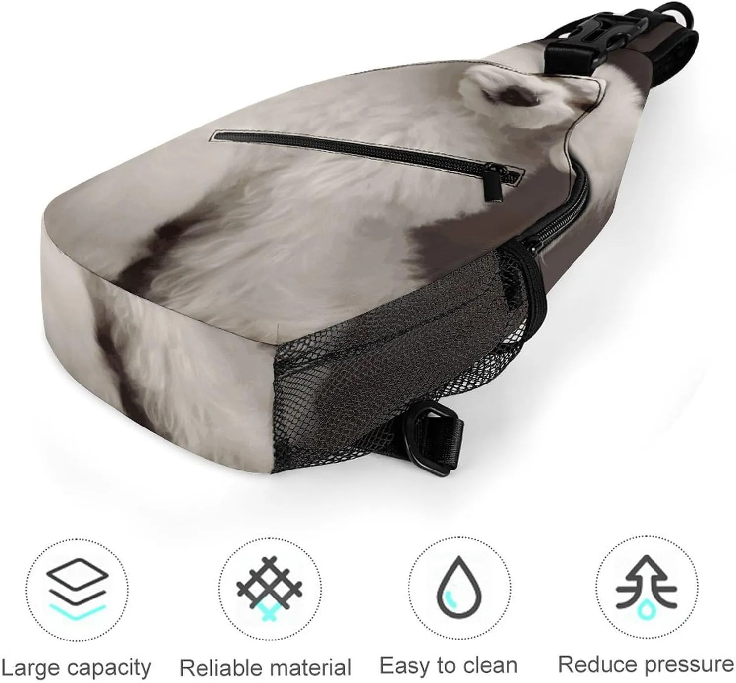 Lightweight Chest Bag Crossbody Bag French Poodle Sling Backpack for Women Men Sports Travel