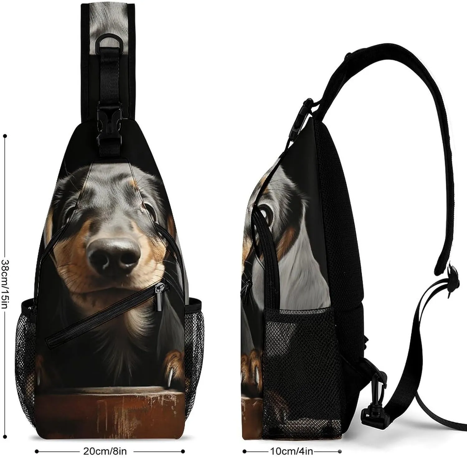 Lightweight Chest Bag Crossbody Bag Pad Dachshund Sling Backpack for Women Men Sports Travel