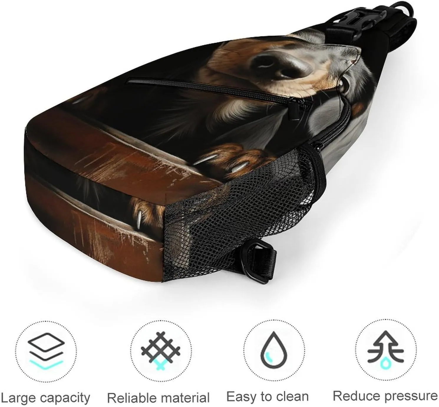 Lightweight Chest Bag Crossbody Bag Pad Dachshund Sling Backpack for Women Men Sports Travel