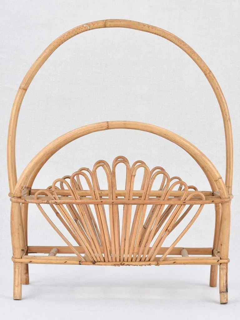 Magazine stand, wicker, vintage (1970s)