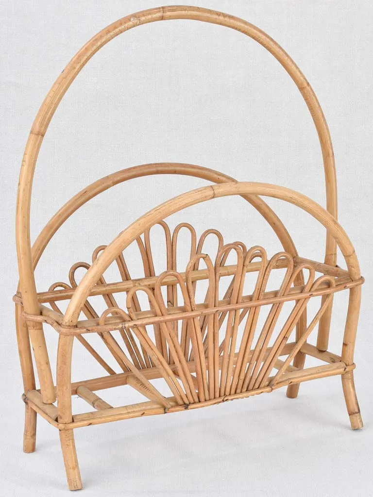 Magazine stand, wicker, vintage (1970s)