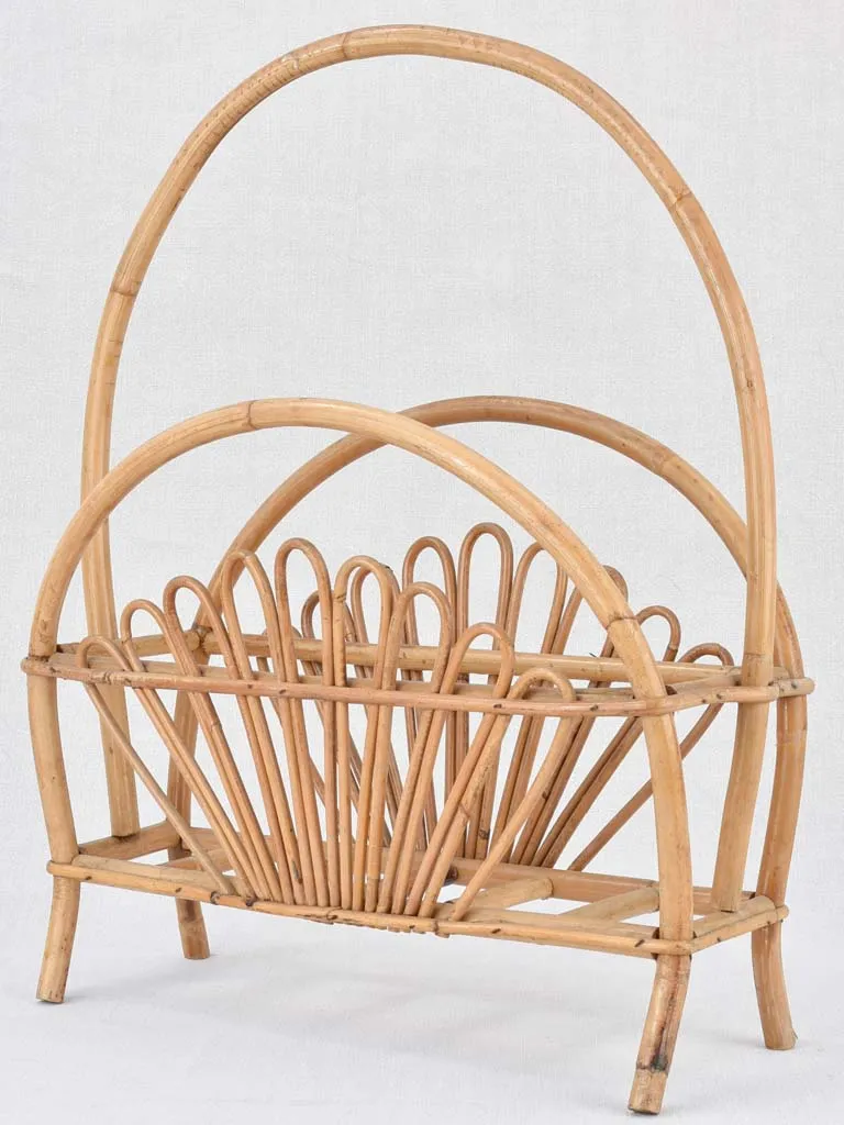 Magazine stand, wicker, vintage (1970s)