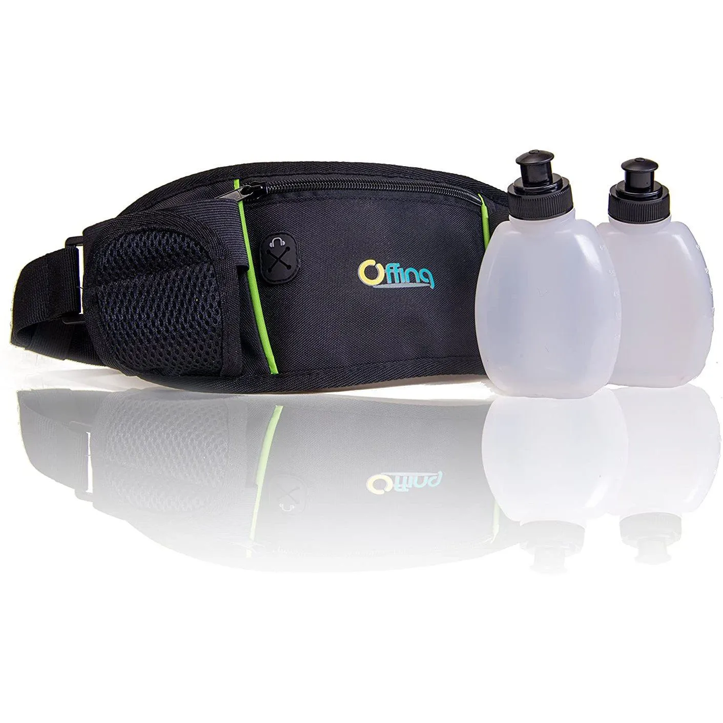 Men or Women's Hydration Running Belt Pouch With Water Bottles And Zippered Compartment