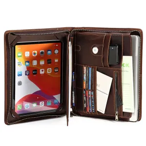 Men's Leather Portfolio ,Personalized Padfolio Notebook Holder File Document Organizer, Business Briefcase for Gift/6041