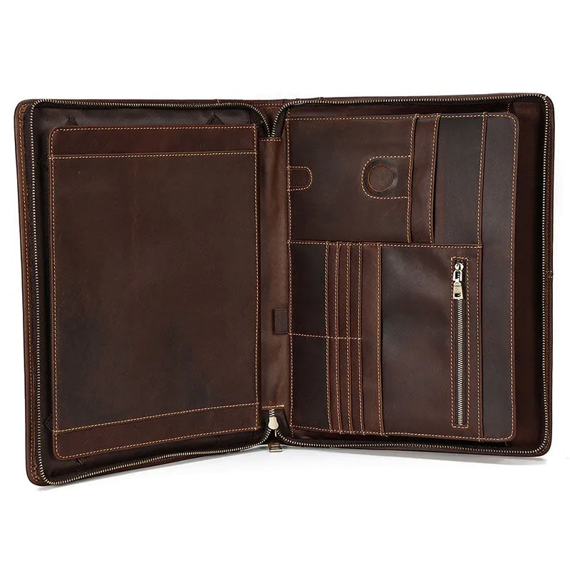 Men's Leather Portfolio ,Personalized Padfolio Notebook Holder File Document Organizer, Business Briefcase for Gift/6041