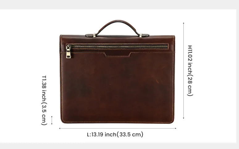Men's Leather Portfolio ,Personalized Padfolio Notebook Holder File Document Organizer, Business Briefcase for Gift/6041