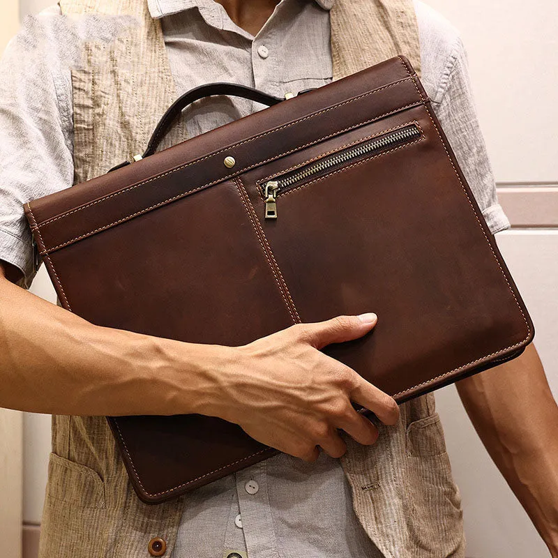 Men's Leather Portfolio ,Personalized Padfolio Notebook Holder File Document Organizer, Business Briefcase for Gift/6041