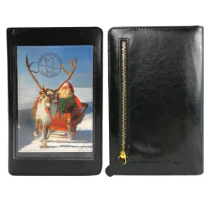 MSP Waitress Wallet with Zipper Pocket | Customizable Server Book | Server Pad Holder with Photo Insert Sleeve in PU Leather for R/L Handed (350 Black)