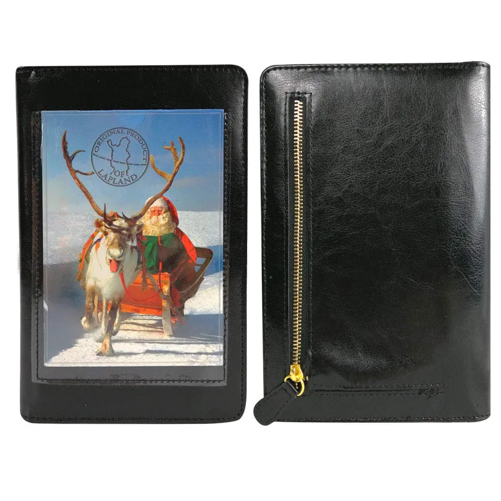 MSP Waitress Wallet with Zipper Pocket | Customizable Server Book | Server Pad Holder with Photo Insert Sleeve in PU Leather for R/L Handed (350 Black)