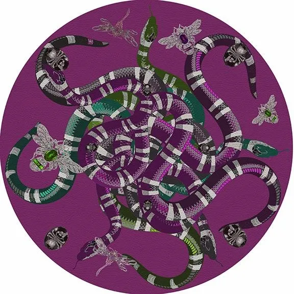 Ouroboros Purple 16" Round Pebble Placemat Set of 4