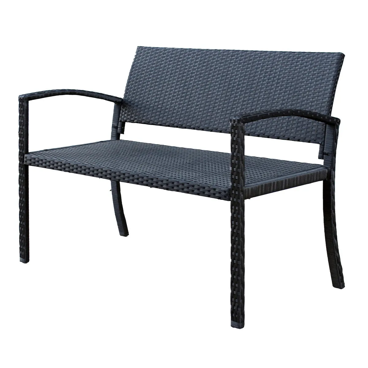 Outdoor Furniture - Patioflare Jackie Wicker Bench, PF-BB241-BK MO