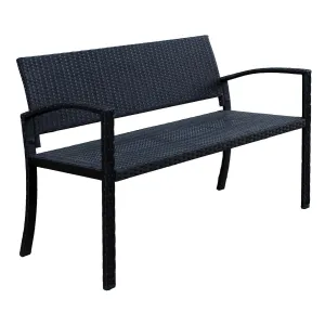 Outdoor Furniture - Patioflare Jackie Wicker Bench, PF-BB241-BK MO