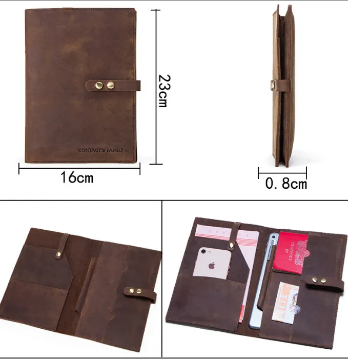 Personalized Leather Portfolio A4, iPad mini5/6 8.3 inch Tablet Case Portfolio, Document Organizer Folders, Business Portfolio for Birthday Gift
