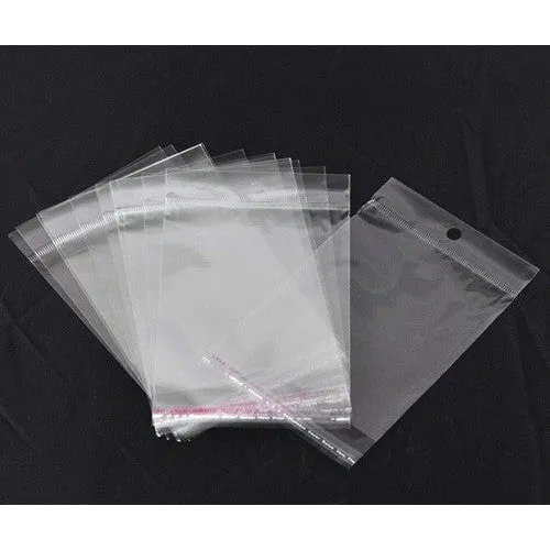 Polyprop Cellophane Selfseal Bags 20.5x14cm Punch Hanging Hole 100pack