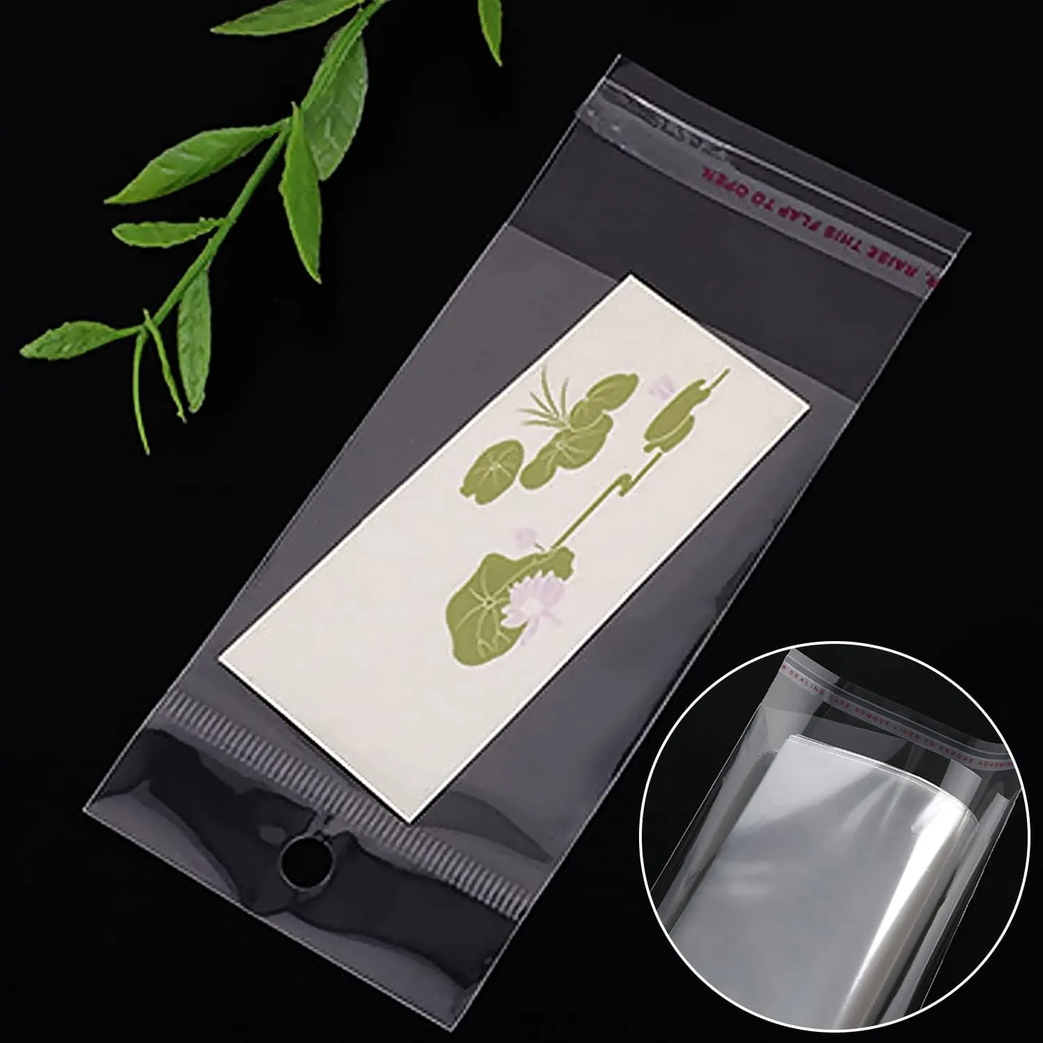 Polyprop Cellophane Selfseal Bags 20.5x14cm Punch Hanging Hole 100pack