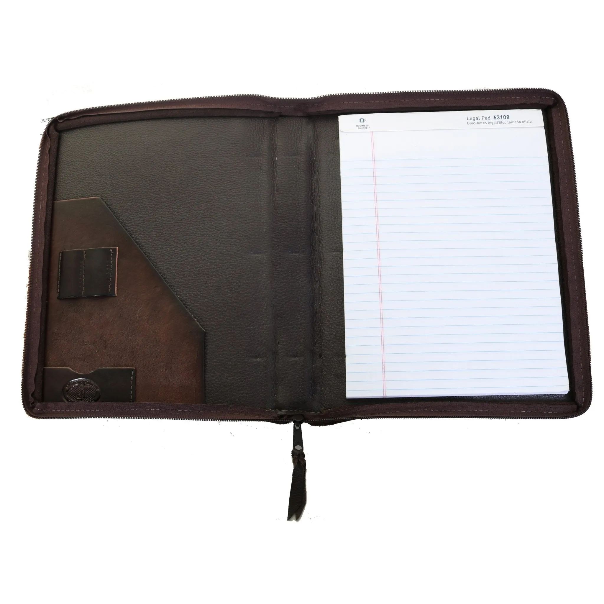 PORT43A - Camel Pull-Up Portfolio w/Zipper