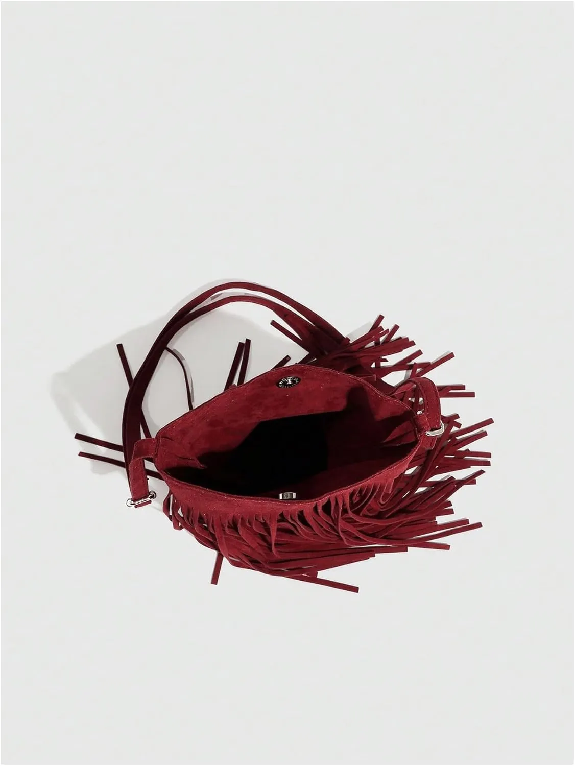 QWINEE Women's Fringe Hobo Bags Tassel Vintage Suede Crossbody Bag Shoulder Bags
