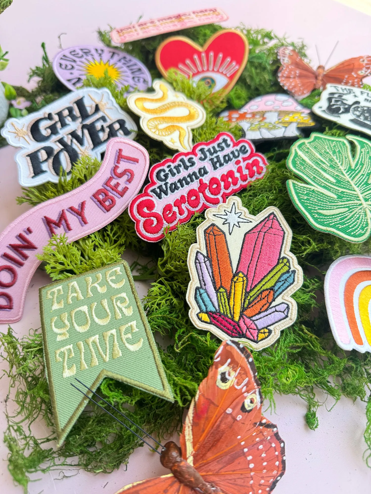 Rainbow Crystals Embroidered (Iron-On) Patch