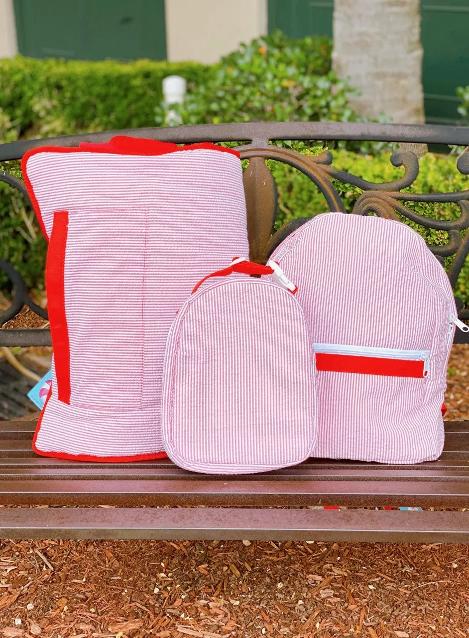 Seersucker Backpack - Red