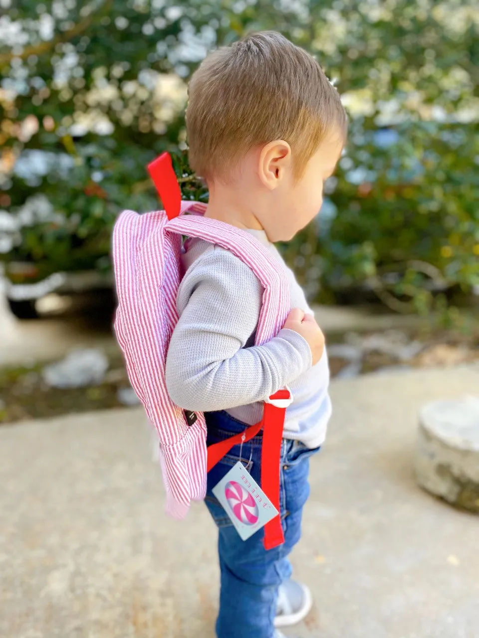 Seersucker Backpack - Red
