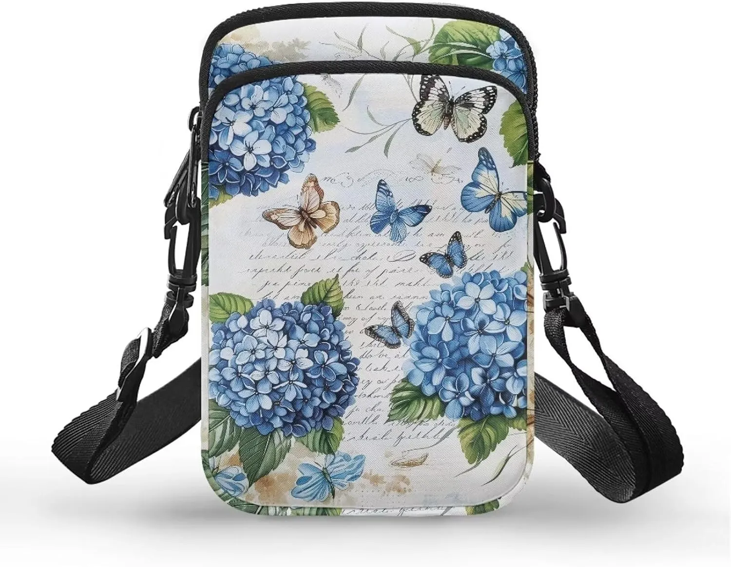 Small Cross Body Purse Trendy Phone Double Layer Shoulder Bags for Women Zip Messenger Bag