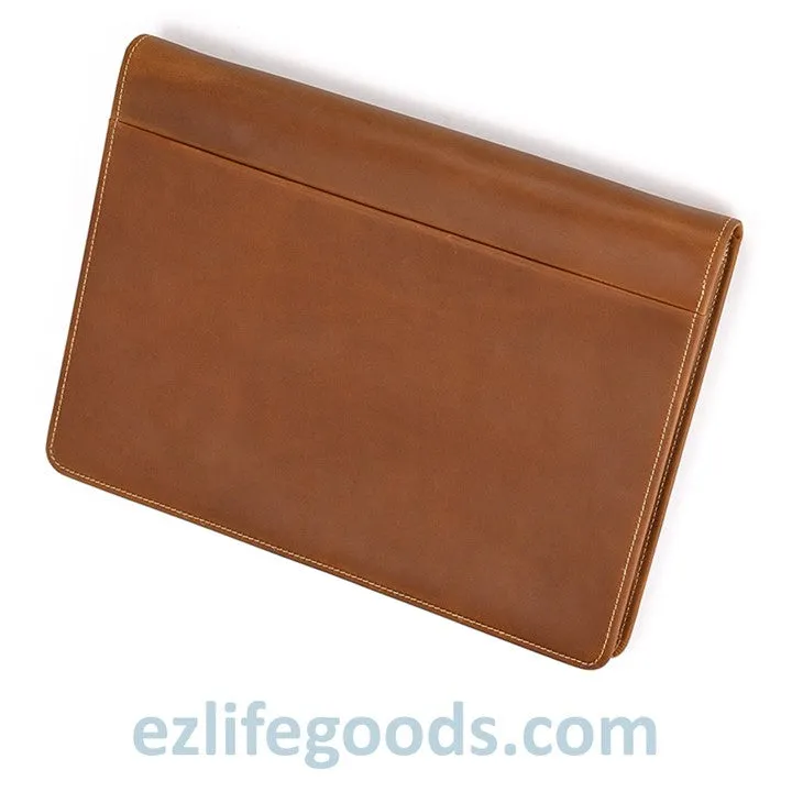 Unisex A4 Genuine Leather Portfolio Binder, Leather Business Portfolio | The Best Zippered Padfolio