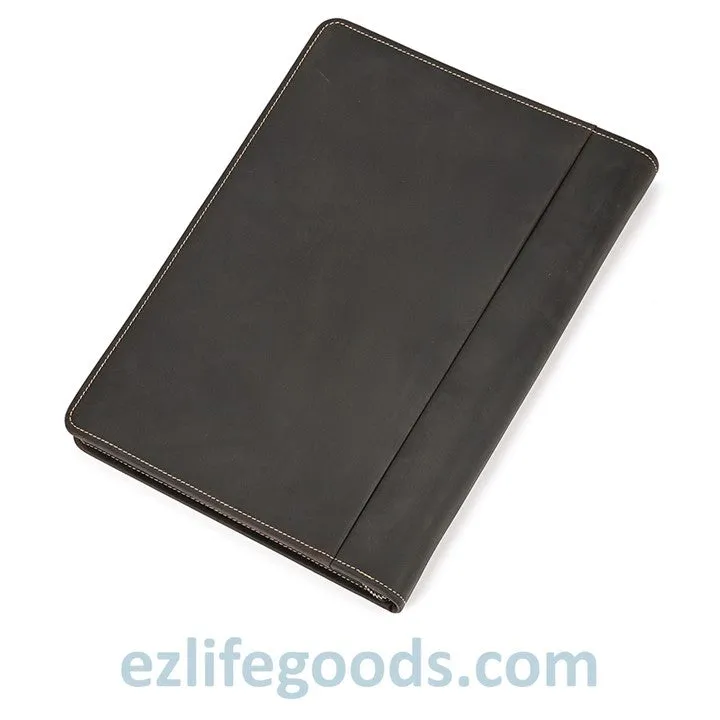 Unisex A4 Genuine Leather Portfolio Binder, Leather Business Portfolio | The Best Zippered Padfolio
