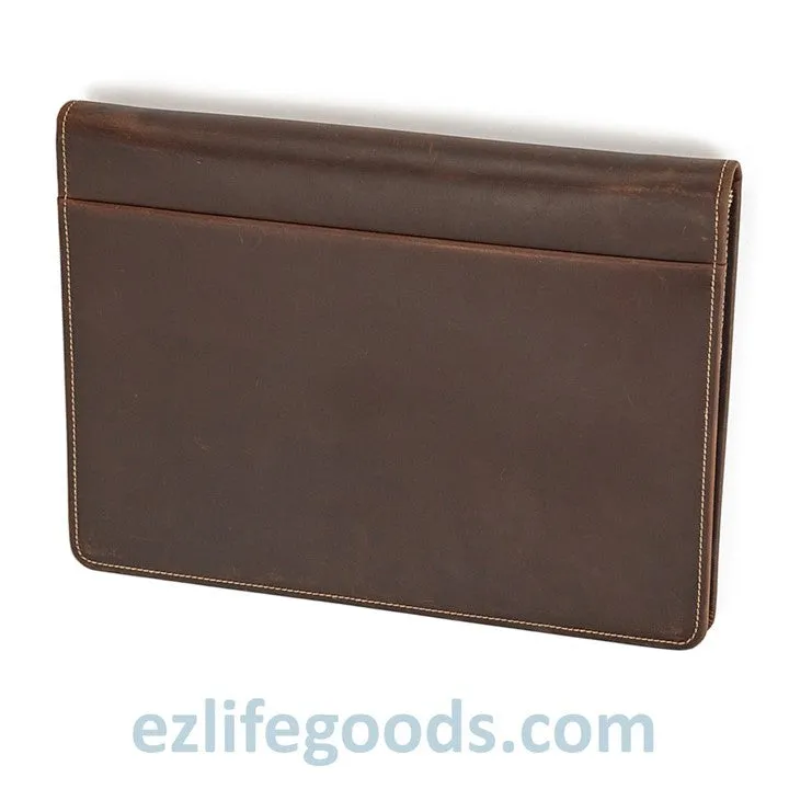 Unisex A4 Genuine Leather Portfolio Binder, Leather Business Portfolio | The Best Zippered Padfolio
