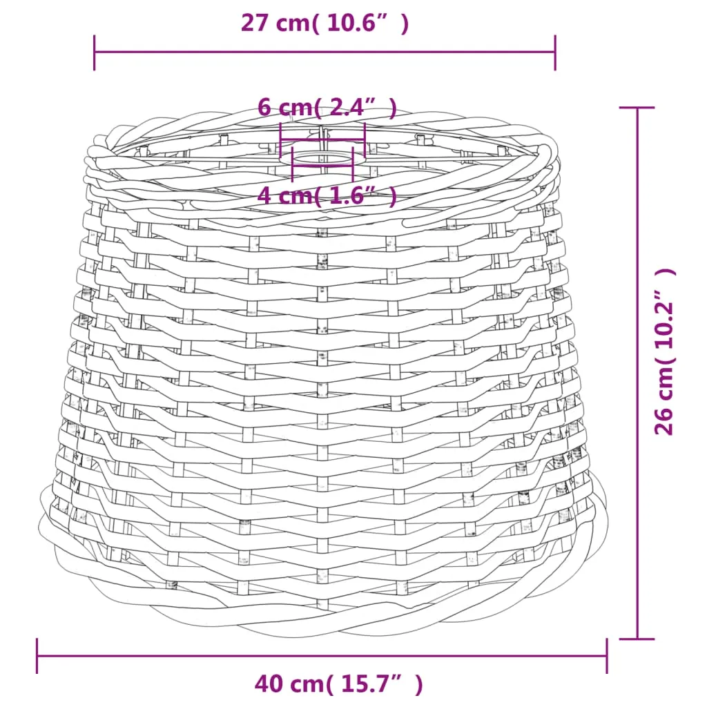 vidaXL Ceiling Lamp Shade White Ø40x26 cm Wicker