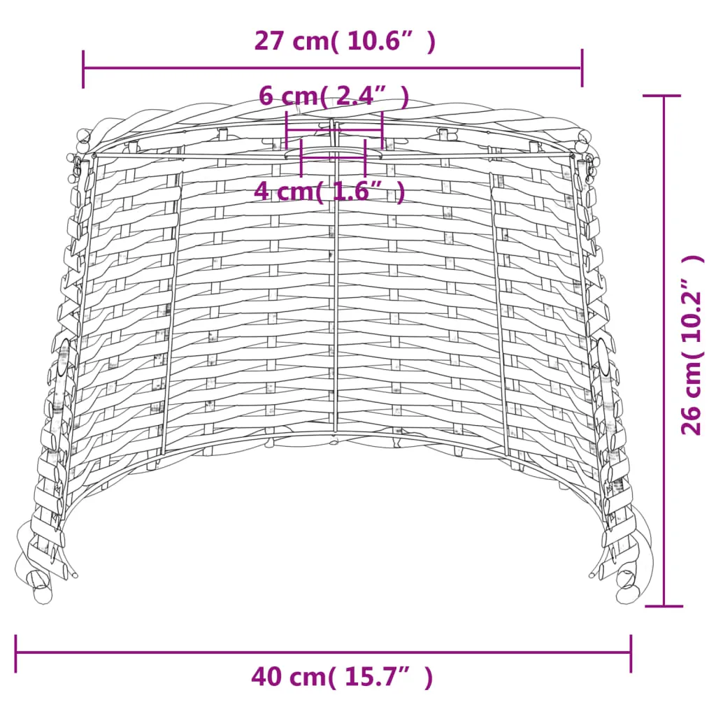 vidaXL Ceiling Lamp Shade White Ø40x26 cm Wicker