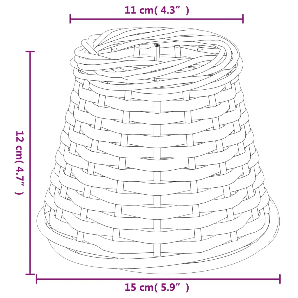 vidaXL Lamp Shade White Ø15x12 cm Wicker