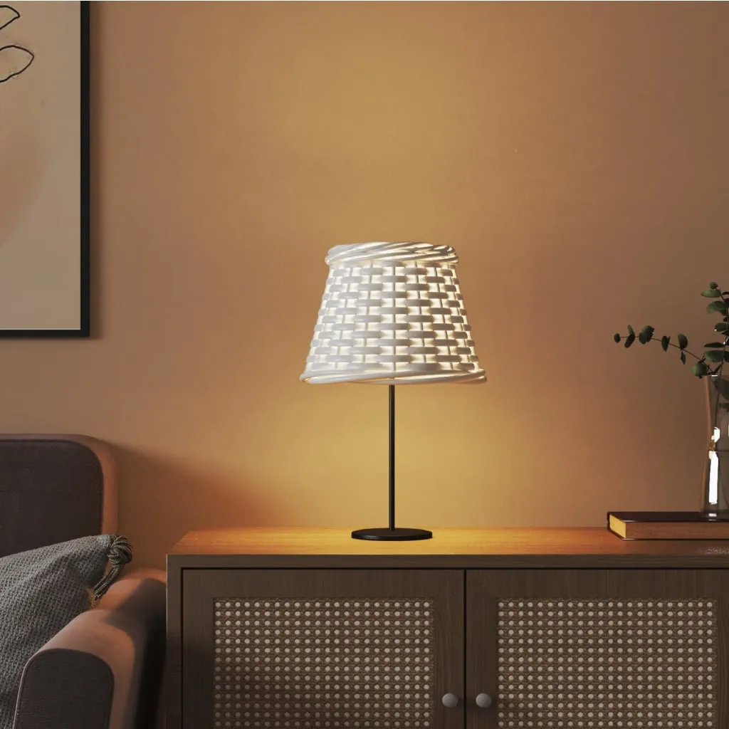 vidaXL Lamp Shade White Ø15x12 cm Wicker