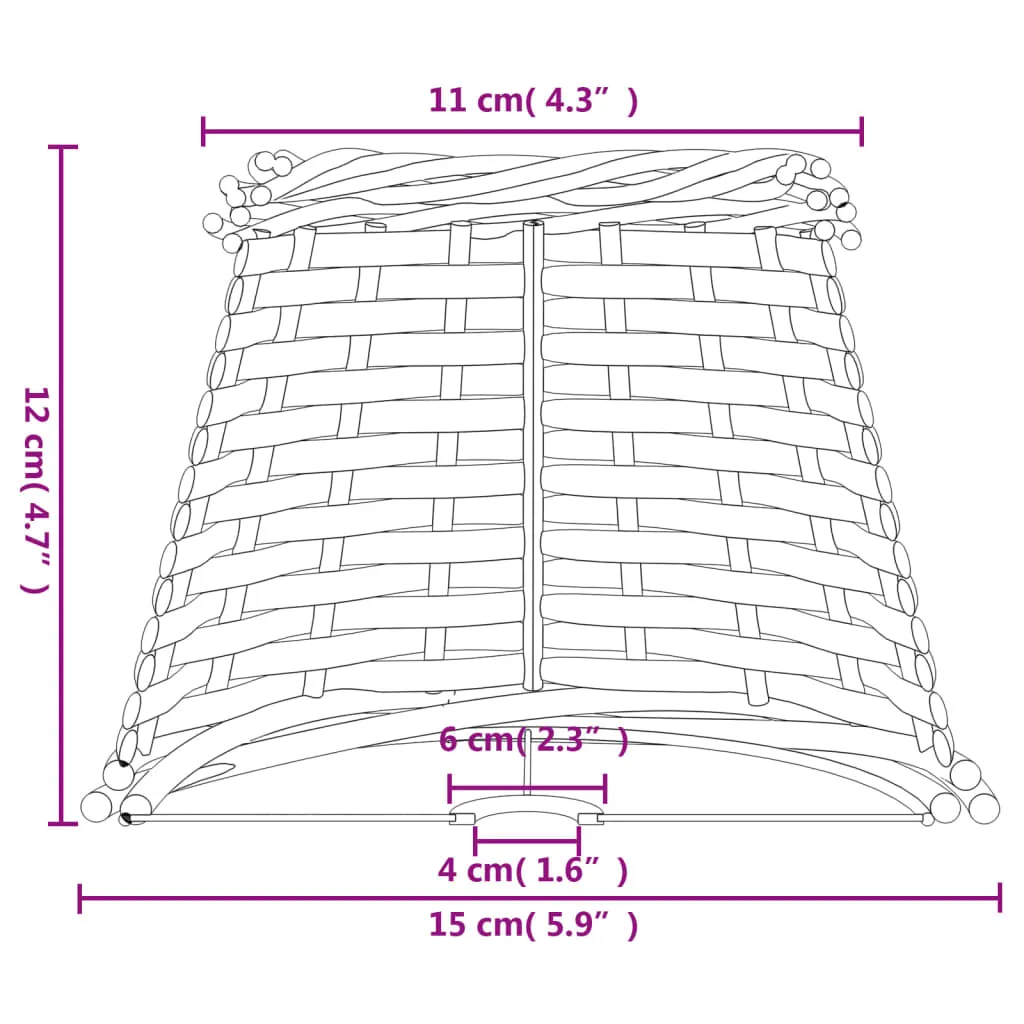 vidaXL Lamp Shade White Ø15x12 cm Wicker