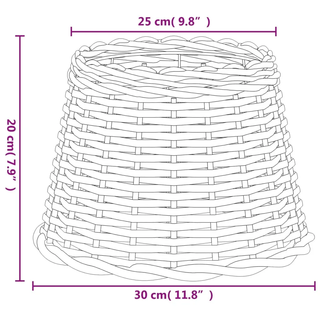 vidaXL Lamp Shade White Ø30x20 cm Wicker
