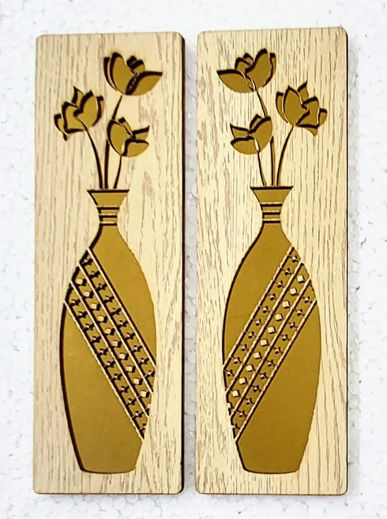 Wall Art for Home, office, Restaurants Decorative | Wooden Frame, Home Decor Unique Design Wall Frame Laser Cut(12X15 inch, 3Pcs set)