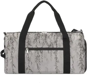 Willow Branch Drawing Gym Bag Travel Duffel Bags for Men Women Large Weekender Bags Carry On Overnight Duffle Bag with Shoe Compartment for Workout