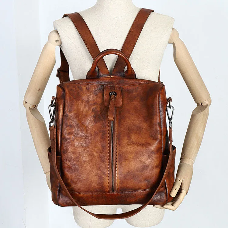 Womens Square Leather Satchel Backpack Purse Shoulder Handbags for Women
