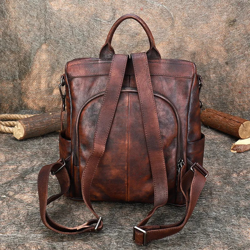 Womens Square Leather Satchel Backpack Purse Shoulder Handbags for Women