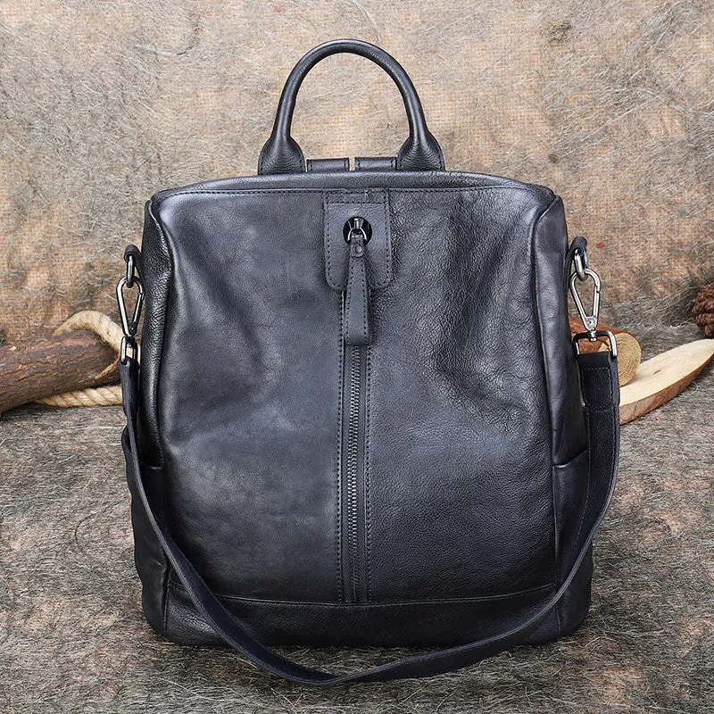Womens Square Leather Satchel Backpack Purse Shoulder Handbags for Women