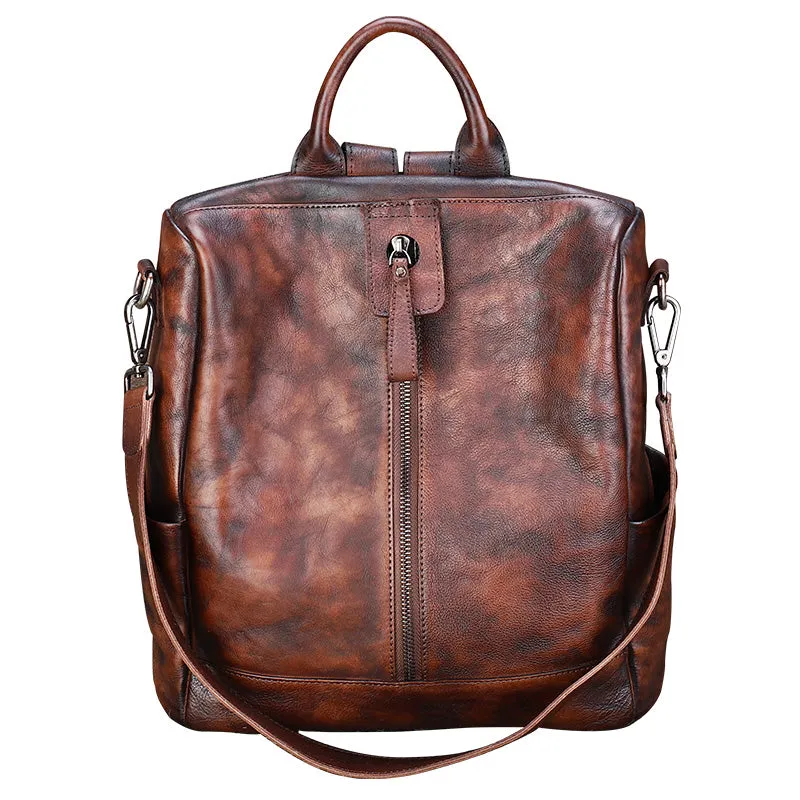 Womens Square Leather Satchel Backpack Purse Shoulder Handbags for Women