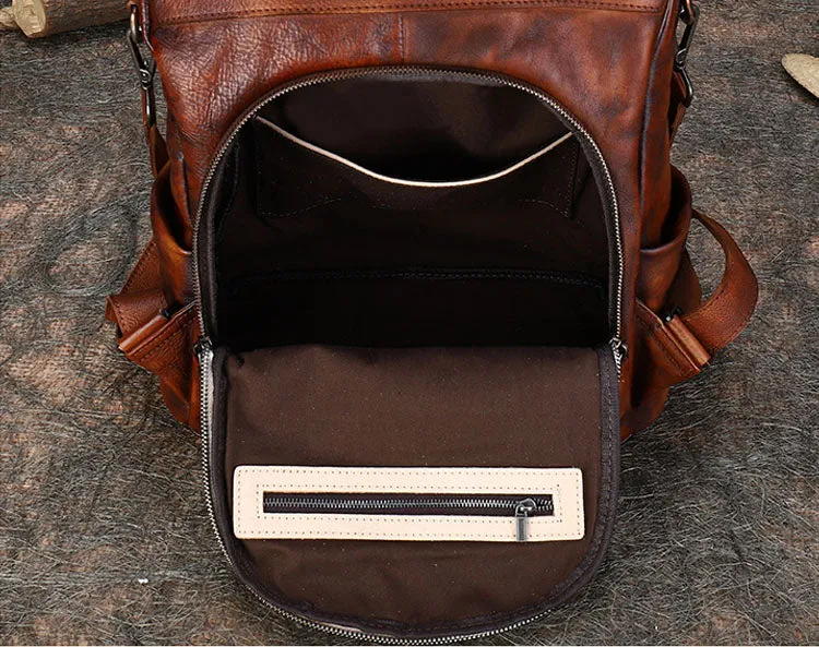 Womens Square Leather Satchel Backpack Purse Shoulder Handbags for Women
