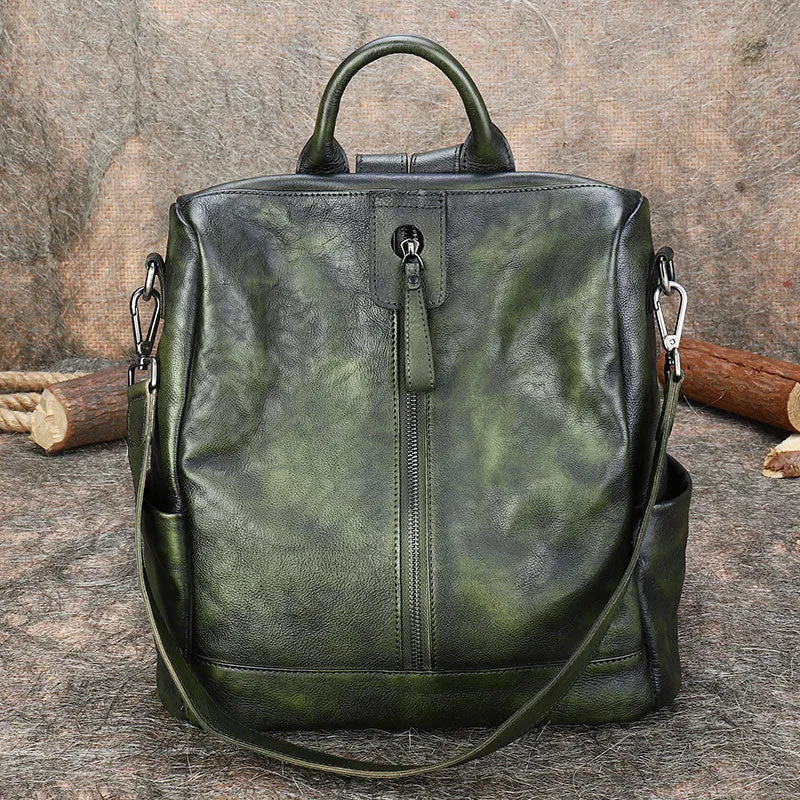 Womens Square Leather Satchel Backpack Purse Shoulder Handbags for Women