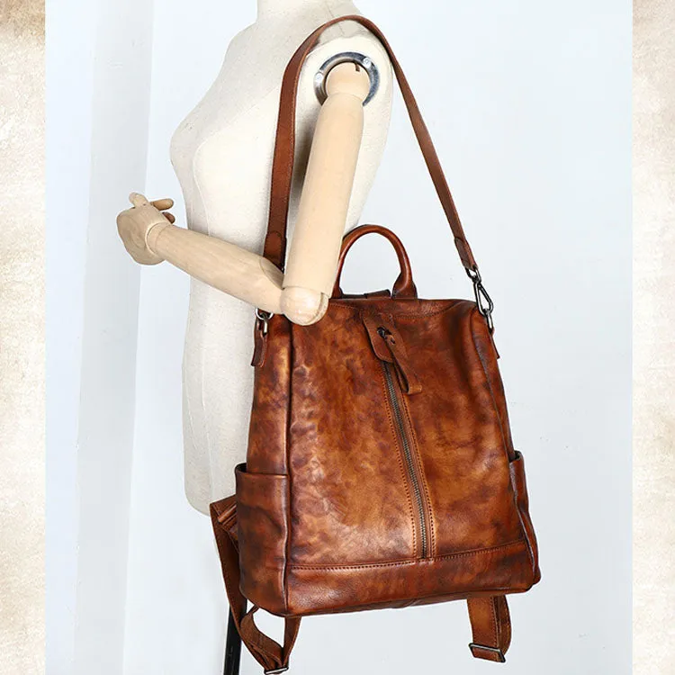 Womens Square Leather Satchel Backpack Purse Shoulder Handbags for Women